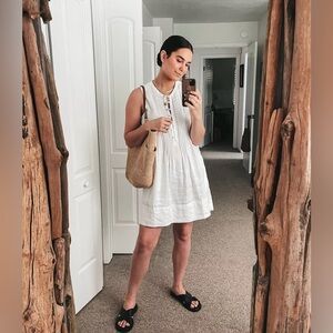 Quince White Sleeveless Dress